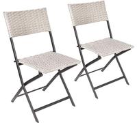 BRUBAKER Set de 2 Sillas de Jardín Lugano - Silla Plegable de Poliratán