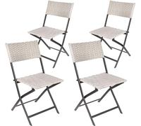 BRUBAKER Set de 4 Sillas de Jardín Lugano - Silla Plegable de Poliratán