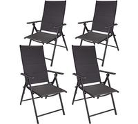 BRUBAKER Set de 4 Sillas de Jardín Riva - Respaldo Alto Plegable