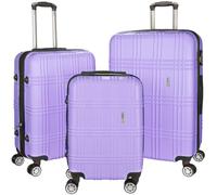 BRUBAKER Set de Maletas Bahamas - Set de 3 Maletas de Viaje Expandibles con Equipaje de Mano - Equipaje con Cerradura de Combinación, 4 Ruedas y Asas Cómodas - Trolley en ABS (M, L, XL - Violeta)