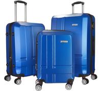 BRUBAKER Set de Maletas New York - Set de 3 Maletas Expandibles con Equipaje de Mano - Bagaje con Cerradura de Combinación, 4 Ruedas y Asas Cómodas - Trolley en ABS (M, L, XL - Azul Oscuro)