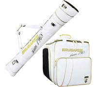 BRUBAKER Set de ski 'Grenoble' - Housse à Skis et Sac à Chaussures de ski pour 1 Paire de Skis + Bâtons - Blanco/Dorado 170 cm