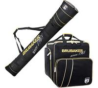 BRUBAKER Set de ski 'Grenoble' - Housse à Skis et Sac à Chaussures de ski pour 1 Paire de Skis + Bâtons - Negro/Dorado 170 cm