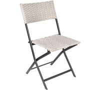 BRUBAKER Silla de Jardín Lugano - Silla de Camping - Gris Beige | Silla Plegable de Poliratán Impermeable y Robusta - Silla Plegable de Balcón - Silla de Camping para Jardín Balcón Terraza