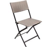 BRUBAKER Silla de Jardín Toskana - Silla Plegable de Poliratán Impermeable y Robusta - Silla Plegable de Balcón - Silla de Camping para Jardín Balcón Terraza - Silla de Camping - Gris Marrón