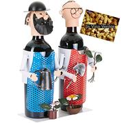 BRUBAKER Soporte de botella de vino la pareja de jardineros de metal figuras decorativas con tarjeta de felicitación