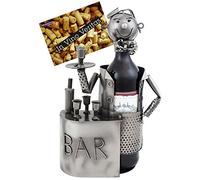 BRUBAKER Soporte para botellas de vino con escultura de metal con tarjeta de regalo
