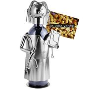 BRUBAKER Soporte para Botellas de Vino Doctor - Escultura Metálica de Soporte para Botellas - 20 cm - Regalo de Vino para Pacientes Estudiantes de Medicina Especializados