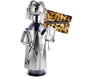BRUBAKER Soporte para Botellas de Vino Doctor - Escultura Metálica de Soporte para Botellas - 20 cm - Regalo de Vino para Pacientes Estudiantes de Medicina Especializados