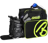 BRUBAKER Súper campeón de esquí Bolsa para el Casco Bolsa de la Mochila con Compartimiento para los Zapatos - Negro/Amarillo neón
