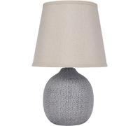 BRUBAKER Lámpara de Sobremesa de Noche - 28,5 cm - Marrón/Beige - Base Cerámica con Textura - Pantalla de Lino Beige