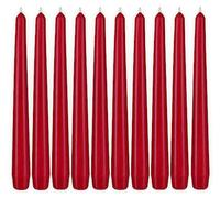 BRUBAKER Velas Cónicas Premium Rojo Oscuro - 20 piezas - Hasta 7,5 Horas de Duración por Vela - Set de Velas de Mesa de 24 cm para Portavelas y Candelabros - Velas Portavelas