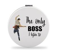 Bruce - Espejos de bolsillo para fanáticos de Bruce, regalo para amantes de la música rock, regalos The Only Boss I Listen To Music, espejo de maquillaje Bruce Merch (solo jefe del Reino Unido)