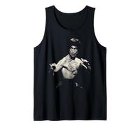Bruce Lee Black and White Action Pose Portrait Martial Arts Camiseta sin Mangas