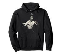 Bruce Lee Black and White Action Pose Portrait Martial Arts Sudadera con Capucha