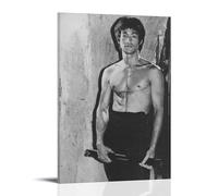 Bruce Lee Kung Fu Master Póster Blanco y Negro Pintura Decorativa Lienzo Arte de Pared Salón Póster Dormitorio Pintura, Arte de Pared Impresión de Imagen Moderna Decoración de Habitación Familiar 30 x