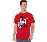 Bruce Lee Nunchucks Camiseta Unisex, Rojo, S