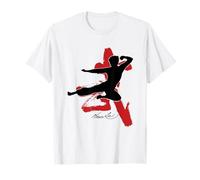 Bruce Lee Signature Flying Kick Silhouette Logo Camiseta