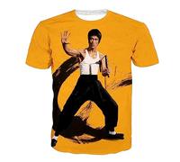 Bruce Lee T-Shirt para Hombres Manga Corta Bruce Lee Kung Fu Arte Marcial 3D Impreso Camiseta Sport Tops