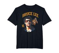 Bruce Lee The Dragon Wearing Shades Face Closeup Retro Camiseta, Hombre Tallas Grandes, Negro, 2X Alto