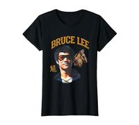 Bruce Lee The Dragon Wearing Shades Face Closeup Retro Camiseta, Mujer, Negro, L