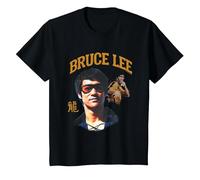 Bruce Lee The Dragon Wearing Shades Face Closeup Retro Camiseta, Niños, Negro, 2 años