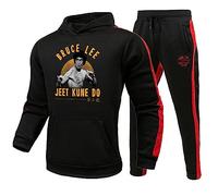 Bruce Lee Tracksuit Casual Two Piece Set Kung Fu Arte Marcial Bruce Lee Sudadera con Capucha Impresa en 3D y pantalón para Hombres Mujeres