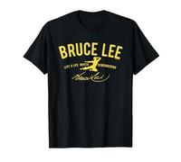 Bruce Lee Yellow Vive una Vida Que Vale la pena Recordar Camiseta, Hombre, Negro, 5XL