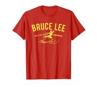 Bruce Lee Yellow Vive una Vida Que Vale la pena Recordar Camiseta, Hombre, Rojo, M