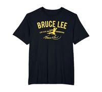 Bruce Lee Yellow Vive una Vida Que Vale la pena Recordar Camiseta, Hombre Tallas Grandes, Negro, 4X Alto