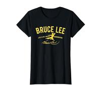 Bruce Lee Yellow Vive una Vida Que Vale la pena Recordar Camiseta, Mujer, Negro, M