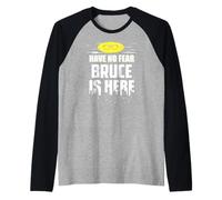 Bruce Name Design Tu héroe Personalizado está aquí Camiseta Manga Raglan