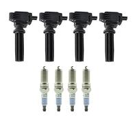 Bruce & Shark 4X Ignition Coils+Spark Plugs UF670 para Ford Fusion Focus Taurus 2.0L 2013-2017