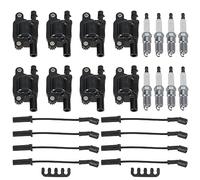 Bruce & Shark 8x Square Ignition Coils & Spark Plug Wires para GMC para Silverado 1500 Tahoe 5.3L V8 2007-2015, 12611424, UF-413, 41-962