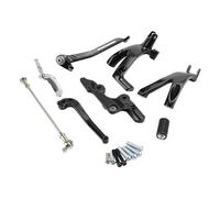 Bruce & Shark Forward Control Kit para Street Bob FXBB/Low Rider FXLR 2018-2023 / Softail Standard FXST 2020-2022 - Black, Aluminum & Steel, Complete Kit