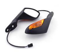 Bruce & Shark Rear View Mirrors with Turn Signal Left Right Fit para Aprilia RSV 1000 2004-2008 Black