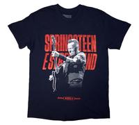 Bruce Springsteen 24 Guitar Photo - Camiseta, Azul Marino, S