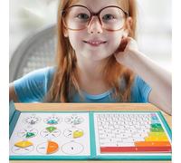 Bruch Manipolative Made of Wood - Set de tercera clase | Juego educativo educativo para la promoción de las matemáticas en la escuela primaria, material didáctico ideal para entender piezas, números y