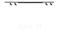 Bruck Asta Prism y Fino, Spot LED All-in set - 5 focos, negro - cabezal negro/dorado