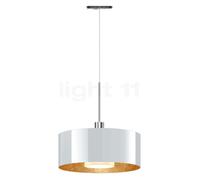 Bruck Cantara, lámpara de suspensión LED para All-in Riel, cromo brillo/vidrio blanco/dorado - 30 cm - dim to warm
