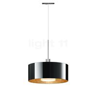 Bruck Cantara, lámpara de suspensión LED para All-in Riel, cromo brillo/vidrio negro/dorado - 30 cm