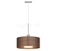 Bruck Cantara Madera, lámpara de suspensión LED para All-in Riel, cromo brillo/pantalla roble oscuro - 30 cm