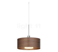 Bruck Cantara, madera lámpara de suspensión LED para Maximum System baja tensión, cromo brillo/pantalla roble oscuro - 30 cm