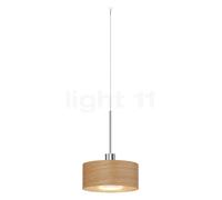Bruck Cantara, madera lámpara de suspensión LED para Maximum System baja tensión, cromo brillo/pantalla roble brillante - 20 cm