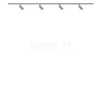Bruck Fino, Spot LED All-in set - 4 focos, ferrocarril cromo mate/cabezal gris