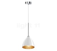 Bruck Silva lámpara de suspensión, cromo brillo/vidrio blanco/dorado - 16 cm , Venta de almacén, nuevo, embalaje original