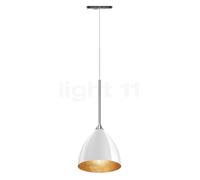 Bruck Silva, lámpara de suspensión para All-in Riel - ø16 cm, cromo brillo, vidrio blanco/dorado