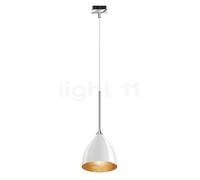 Bruck Silva, lámpara de suspensión para Duolare Riel - ø16 cm, cromo brillo, vidrio blanco/dorado - 860369ch