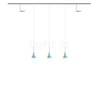 Bruck Silva, lámpara de suspensión y Up foco LED All-in set - 5 focos, cromo mate - vidrio azul/magenta