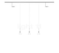 Bruck Silva, lámpara de suspensión y Up foco LED All-in set - 5 focos, cromo mate - vidrio opalino
